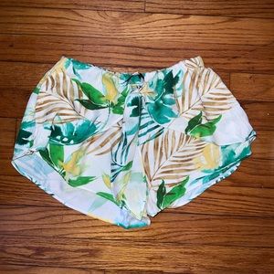 Tropical print casual shorts XS